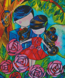 Abstract Couple In The Garden Diamond Paintings