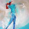 Abstract Golf Lady Diamond Paintings