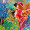 Abstract Colorful Golf Lady Diamond Paintings