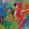 Abstract Colorful Golf Lady Diamond Paintings