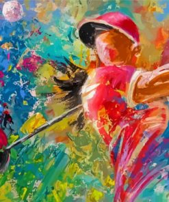 Abstract Colorful Golf Lady Diamond Paintings