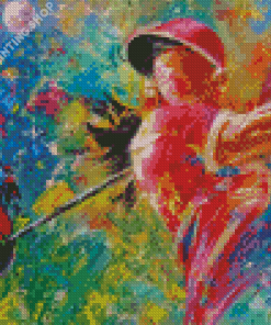 Abstract Colorful Golf Lady Diamond Paintings