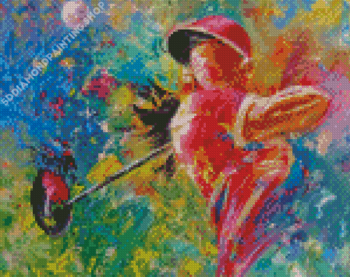 Abstract Colorful Golf Lady Diamond Paintings