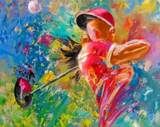 Abstract Colorful Golf Lady Diamond Paintings