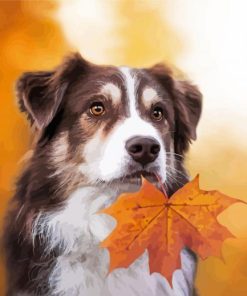 Aesthetic Dog In Autumn Diamond Paintings