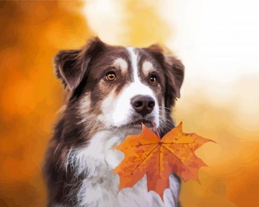 Aesthetic Dog In Autumn Diamond Paintings