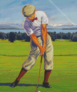 Aesthetic Hickory Golf Player Diamond Paintings