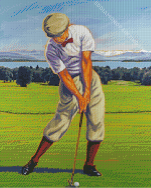 Aesthetic Hickory Golf Player Diamond Paintings