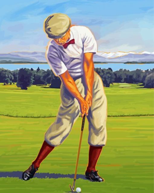 Aesthetic Hickory Golf Player Diamond Paintings