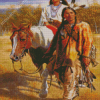 Aesthetic Native American Couple Art Diamond Paintings