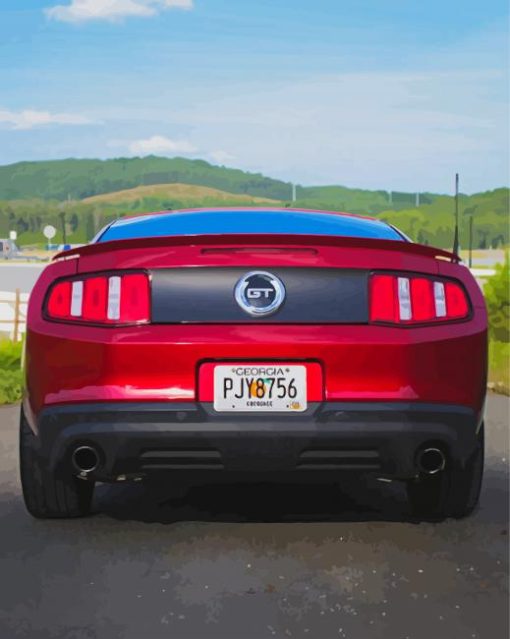 Aesthetic Red Mustang Gt Diamond Paintings