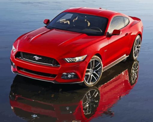 Aesthetic Red Mustang Gt Car Diamond Paintings