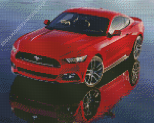 Aesthetic Red Mustang Gt Car Diamond Paintings