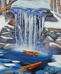 Aesthetic Winter Waterfall Diamond Paintings