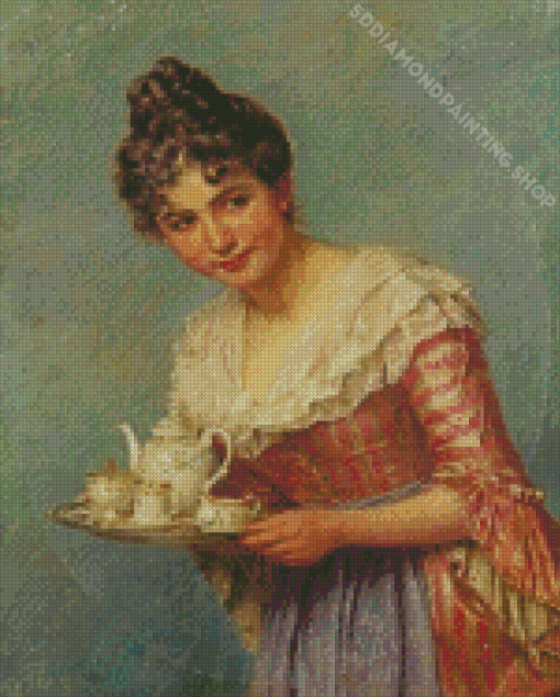 Aesthetic Woman Drinking Tea Diamond Paintings