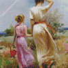 Aesthetic Mom And Daughter Pino Daeni Diamond Paintings