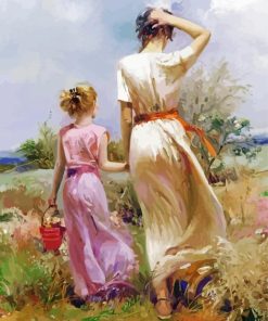 Aesthetic Mom And Daughter Pino Daeni Diamond Paintings