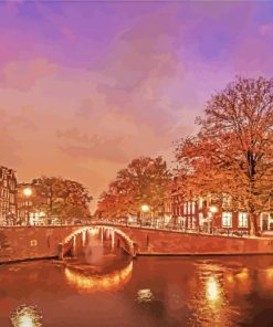 Amsterdam Autumn Evening Diamond Paintings