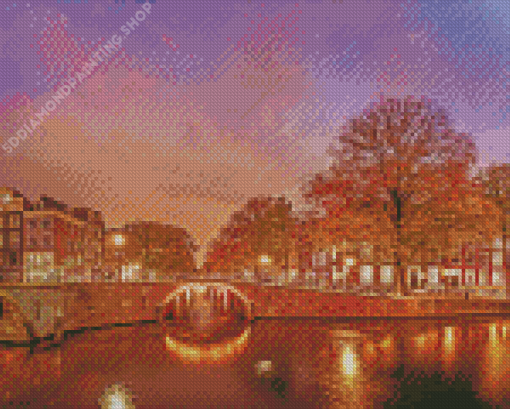 Amsterdam Autumn Evening Diamond Paintings