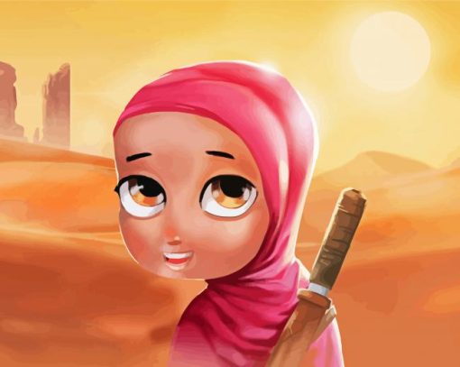 Arab Girl In Desert Diamond Paintings