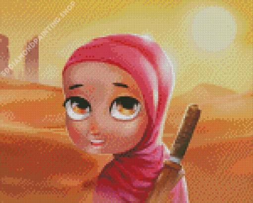 Arab Girl In Desert Diamond Paintings