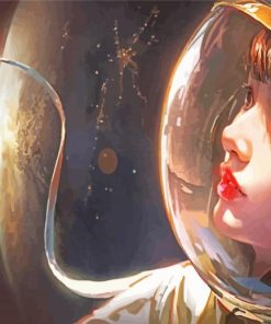 Astronaut Girl Close Up Diamond Paintings