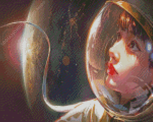 Astronaut Girl Close Up Diamond Paintings