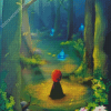 Brave Woman In Forest Diamond Paintings