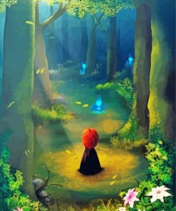 Brave Woman In Forest Diamond Paintings