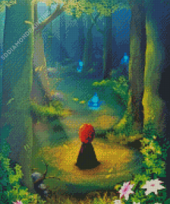 Brave Woman In Forest Diamond Paintings