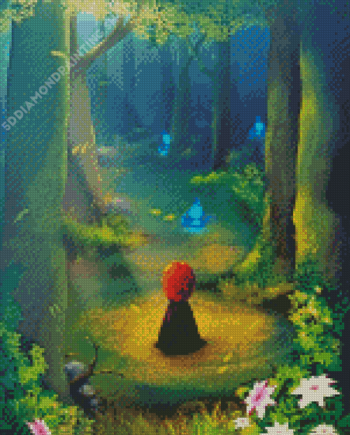 Brave Woman In Forest Diamond Paintings