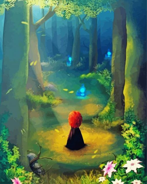 Brave Woman In Forest Diamond Paintings