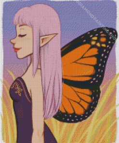 Butterfly Fairy Side Profile Diamond Paintings