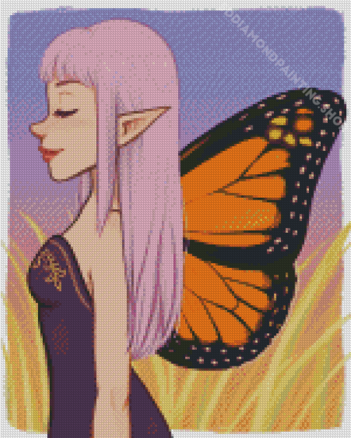 Butterfly Fairy Side Profile Diamond Paintings