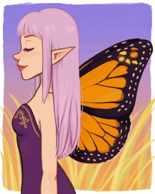 Butterfly Fairy Side Profile Diamond Paintings