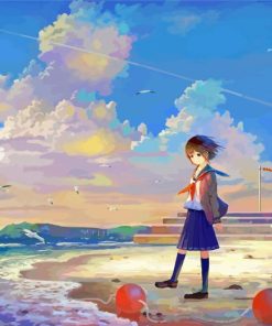 Calm Relaxing Anime Seascape Diamond Paintings