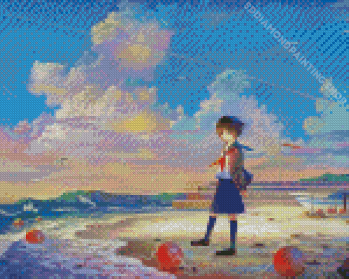 Calm Relaxing Anime Seascape Diamond Paintings