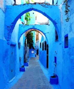 Chefchaouen Arch Streets Diamond Paintings