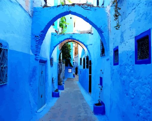 Chefchaouen Arch Streets Diamond Paintings