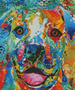 Colorful Abstract Pitbull Dog Diamond Paintings