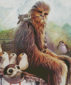 Cute Wookiee With Birds Diamond Paintings