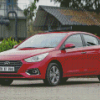 Dark Red Hyundai Verna Car Diamond Paintings