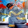 Fireman Crying Diamond Paintings