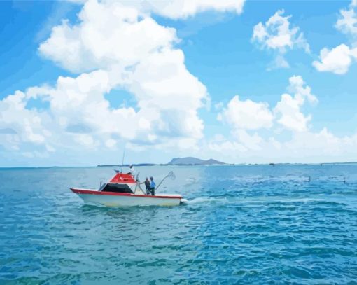 Fishing Boat In Hawaii Diamond Paintings