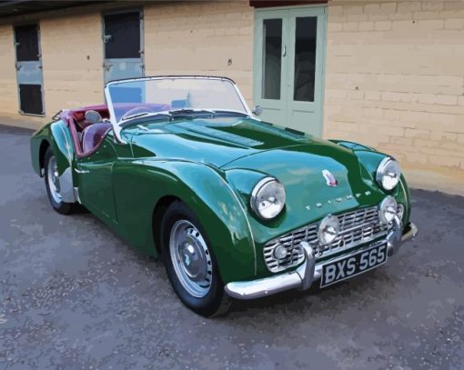 Green 1958 Triumph TR3A Diamond Paintings