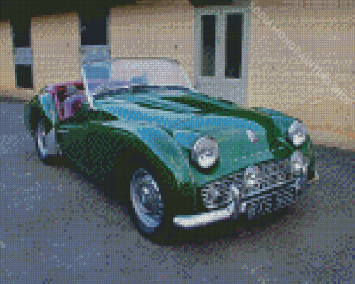 Green 1958 Triumph TR3A Diamond Paintings