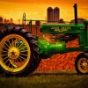 Green John Deere Tractor Diamond Paintings