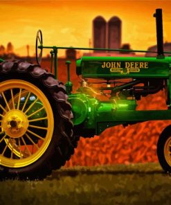 Green John Deere Tractor Diamond Paintings