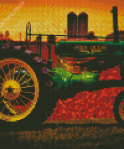 Green John Deere Tractor Diamond Paintings