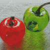 Green And Red Glass Apples Diamond Paintings